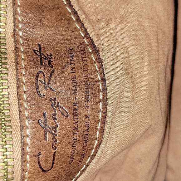 Costanza Rota Brown Leather Studded Crossbody Shoulder Bag - Picture 12 of 12